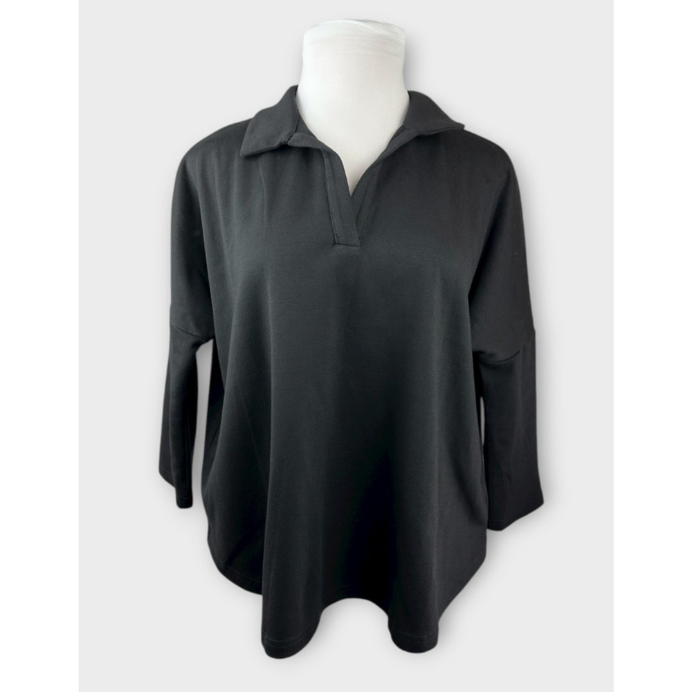 Tuckernuck x Pomander Place Black Easy Polo Swing Sweatshirt Size M/L Top - Picture 2 of 16